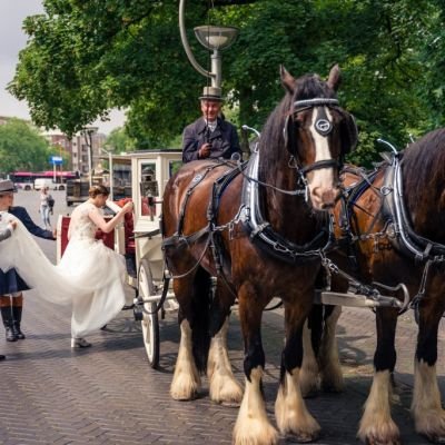 trouwen met een koets landgoed Brakkestyn trouwfotograaf nijmegen portretfotograaf Nijmegen